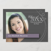 Curve en Stippen Afstuderen: Aangepast Paars Kaart (Voorkant / Achterkant)