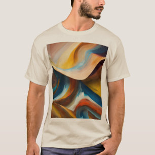 Curve gladstrijken en organische vormen in modern t-shirt