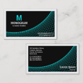 Curve II - Cyaan op zwart Visitekaartje (Voorkant / Achterkant)