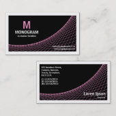 Curve II - Roze op zwart Visitekaartje (Voorkant / Achterkant)