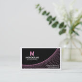 Curve II - Roze op zwart Visitekaartje (Staand voorkant)