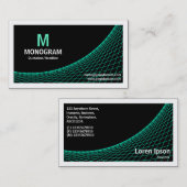 Curve II - Turquoise op Black Visitekaartje (Voorkant / Achterkant)