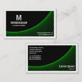 Curve II - Zilver grijs op zwart Visitekaartje (Voorkant / Achterkant)