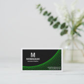 Curve II - Zilver grijs op zwart Visitekaartje (Staand voorkant)