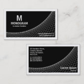 Curve II - Zilver grijs op zwart Visitekaartje (Voorkant / Achterkant)