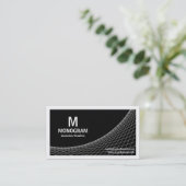 Curve II - Zilver grijs op zwart Visitekaartje (Staand voorkant)