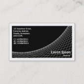 Curve II - Zilver grijs op zwart Visitekaartje (Achterkant)