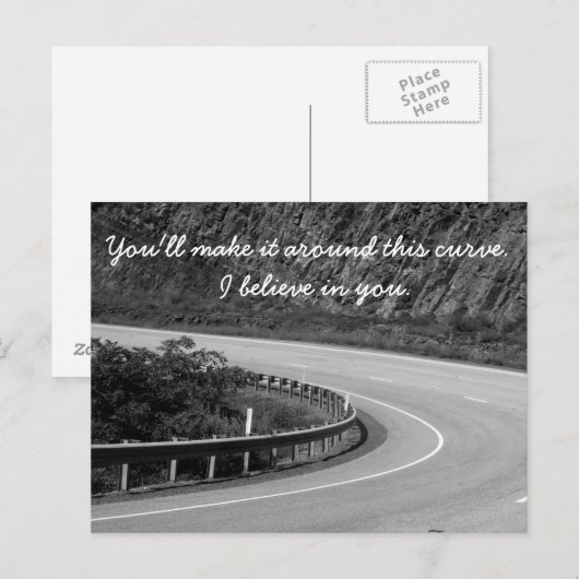 Curve in de reis van het leven briefkaart (Voorkant / Achterkant)