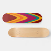 Curve kleurrijke regenboog Abstracte retroArt Deco Persoonlijk Skateboard (Horizontaal)