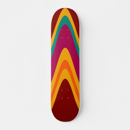 Curve kleurrijke regenboog Abstracte retroArt Deco Persoonlijk Skateboard (Voorkant)