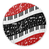 Curve-pianotoetsen en muzieknoten keramische knop (Voorkant)