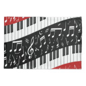 Curve-pianotoetsen en muzieknoten kussensloop (Achterkant)