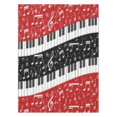 Curve-pianotoetsen en muzieknoten tafelkleed (Voorkant)