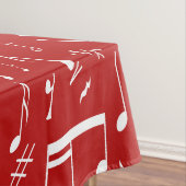 Curve-pianotoetsen en muzieknoten tafelkleed (Voorbeeld)