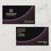 Curve - Roze en crème op zwart Visitekaartje (Voorkant / Achterkant)