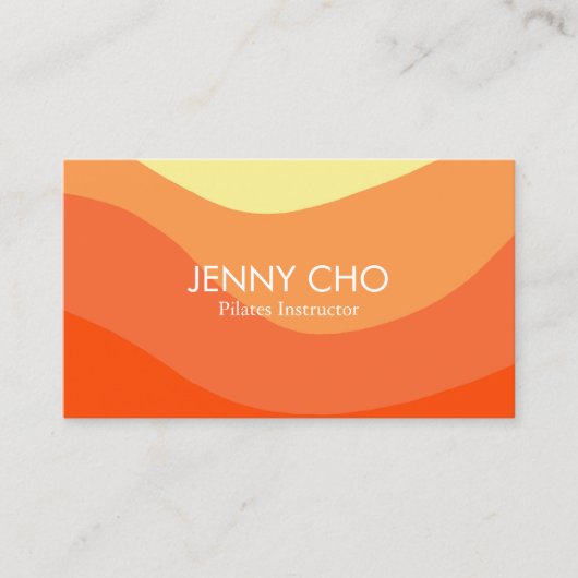 Curve Stripe Retro Abstract Minimaal Modern Sinaas Visitekaartje (Voorkant)