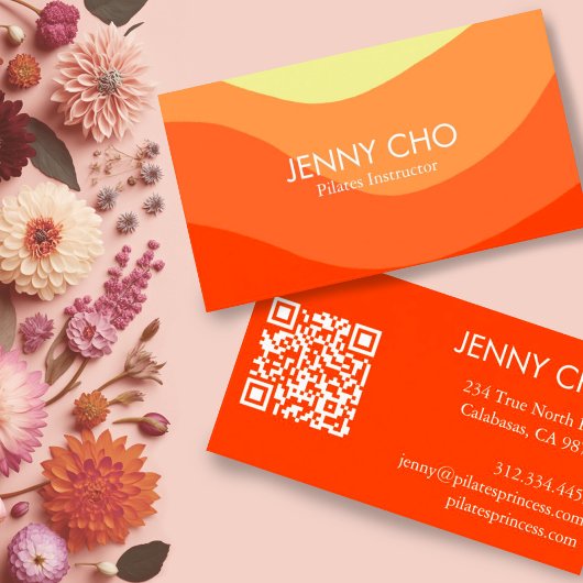 Curve Stripe Retro Abstract Minimaal Modern Sinaas Visitekaartje