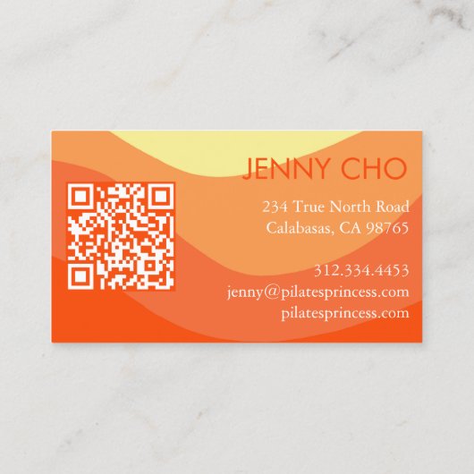 Curve Stripes Retro Abstract Minimalistisch Modern Visitekaartje (Achterkant)