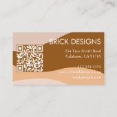 Curve Stripes Retro Minimalistische Moderne QR Cod Visitekaartje (Achterkant)