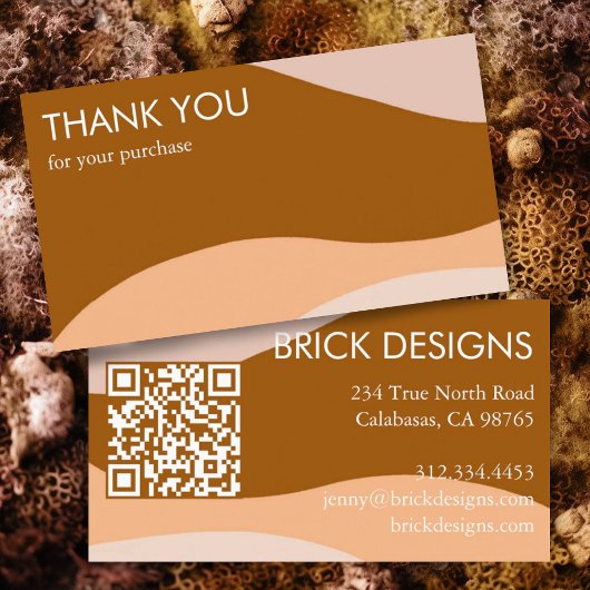 Curve Stripes Retro Minimalistische Moderne QR Cod Visitekaartje