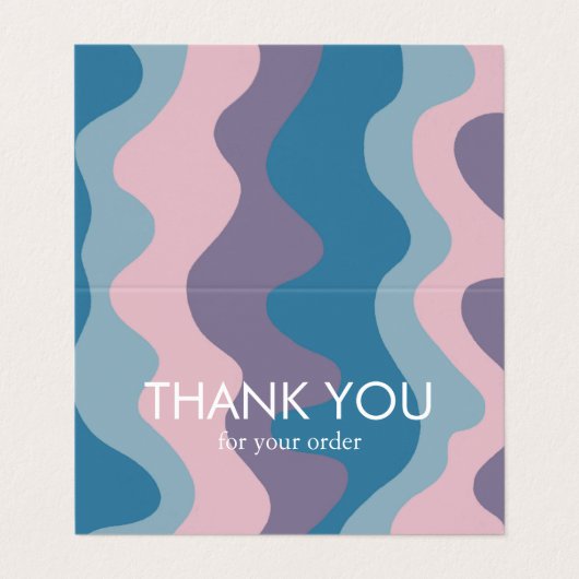 Curve Stripes Retro Minimalistische Orde Dank u QR Visitekaartje (Buitenkant ongevouwen)