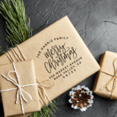 Curve-tekstfamilie naam kerstretouradres rubberstempel