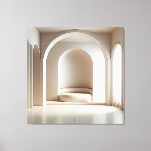 Curved Alcove Seat Canvas Afdruk (Voorkant)