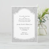 Curved Art Deco Diva in Gray Wedding Invitation Kaart (Staand voorkant)