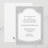 Curved Art Deco Diva in Gray Wedding Invitation Kaart (Voorkant / Achterkant)