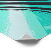 Curved Black Lines on Cyan background Poster (Hoek)