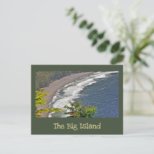 "CURVED BLACK SAND BEACH ONDERAAN WAIPI O VALLEY K BRIEFKAART (Staand voorkant)