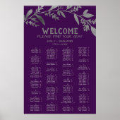 Curved Branch Silver Alfabetical Seating Chart Poster (Voorkant)