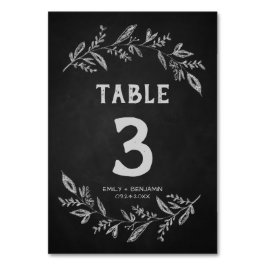 Curved Branches | Chalkboard-tabelnummer Kaart