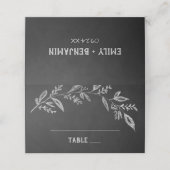 Curved Branches | Chalkboard Wedding Plaatskaartje (Buitenkant ongevouwen)