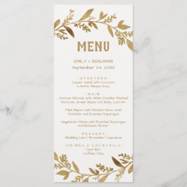 Curved Branches | Gold Dinner Menu-Kaart Menu