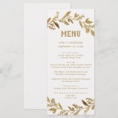 Curved Branches | Gold Dinner Menu-Kaart Menu (Voorkant / Achterkant)