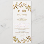 Curved Branches | Gold Dinner Menu-Kaart Menu (Voorkant)