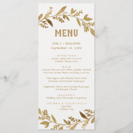 Curved Branches | Gold Dinner Menu-Kaart Menu