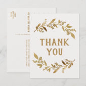 Curved Branches | Gold Hartelijk dank Briefkaart (Voorkant / Achterkant)