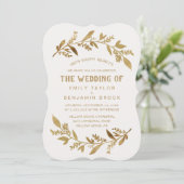 Curved Branches | Goud de bruiloft van Kaart (Staand voorkant)