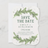 Curved Branches | Greenery Save the Date Kaart (Voorkant)