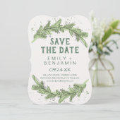 Curved Branches | Greenery Save the Date Kaart (Staand voorkant)