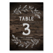 Curved Branches | Houten tabelnummer Kaart (Achterkant)