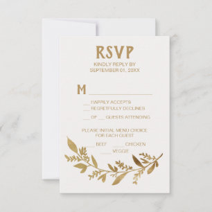 Curved Branches   Keuze uit Gold Menu RSVP-kaart