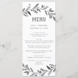 Curved Branches | Silver Dinner Menu Kaart