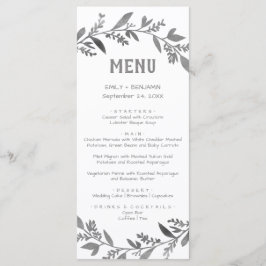 Curved Branches | Silver Dinner Menu Kaart