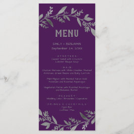 Curved Branches | Silver Dinner Menu Kaart