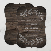 Curved Branches | Wooden Formal Wedding Kaart (Voorkant / Achterkant)