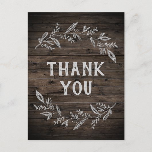 Curved Branches | Wooden Hartelijk dank Briefkaart (Voorkant)