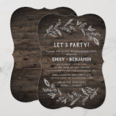Curved Branches | Wooden Let's Party Kaart (Voorkant / Achterkant)